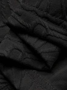 DAZY Camiseta de manga corta de unicolor con textura, versátil y casual - Negro - Ver 3