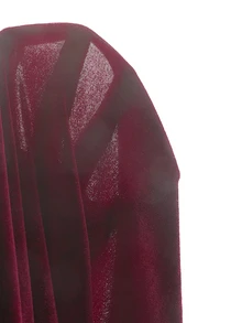SHEIN 少女秋冬四季款酒紅色天鵝絨3D蝴蝶結裝飾收腰抓皺大裙擺公主洋裝，無袖，適合派對聚會、日常、萬聖節、聖誕節 - 酒紅色 - 查看 7
