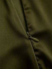 Sweetra 時尚性感休閒細肩帶度假風V領對比蕾絲A字修身夏季優雅新款女裝洋裝 - 綠色 - 查看 4