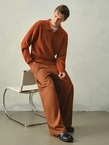 RONVEXI Men Sweaters - Coral Orange - View 7
