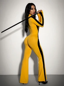 SHEIN ICON Women's Cosplay Black And Yellow Halloween Cos Costume ...