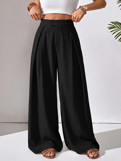 Aveloria Modichic Women's Solid Color Casual Versatile Wide Leg Long Pants For Daily Wear