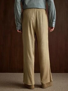 Manfinity CityGents Men's Casual Versatile Solid Color Pants - Khaki - View 2