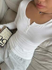 CovetEZ 95%棉 2件組 女款休閒修身長袖T恤 - 彩色 - 查看 9