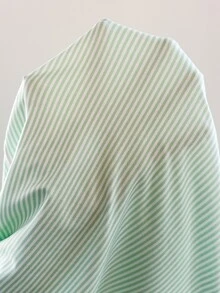 Snug Reverie Fresh Mint Green Striped Collar Pajama Set, Minimalist Comfortable 2 Pieces Loungewear - Green - View 7