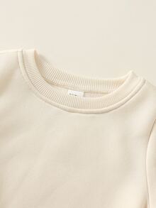SHEIN 男嬰熊刺繡吊帶褲 + 秋季運動衫 2件套 - 彩色 - 查看 3