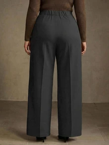 MOTF PREMIUM PLUS SIZE WOMEN PLEATED DESIGN COMMUTER VERSATILE LONG PANTS - Grey - View 7