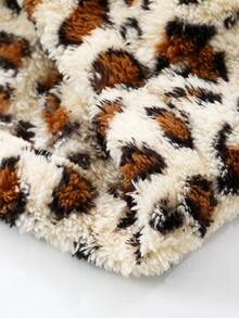 ROMWE MEN Street Life Men's Comfortable Leopard Print Zipper Vest Jacket - Multicolor - View 5