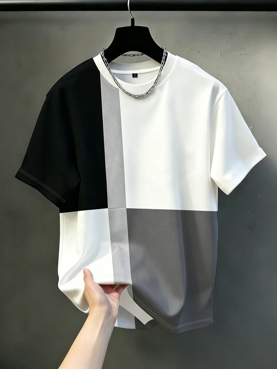 Manfinity Homme 男士休閒舒適上衣 大尺碼男士時尚T恤 優雅百搭上衣套裝 - 彩色 - 查看 1