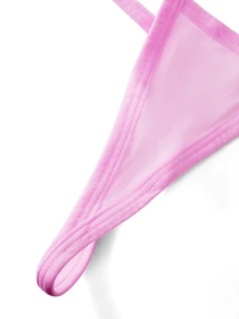 Ocili 7件組棉質舒適極簡風大包裝迷你女款丁字褲 - 粉色 - 查看 3
