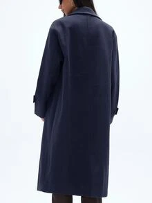 Aveloria GENKIRA 女款秋冬新款寬鬆版型柔軟羊毛混紡外套夾克，優雅風格 - 藏蓝色 - 查看 2