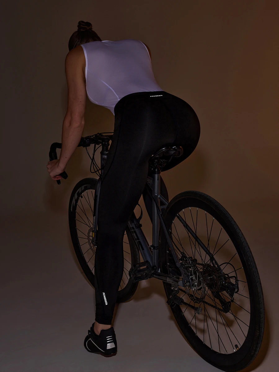 Powerista Legging Sepeda Wanita Warna Hitam Pas Badan Panjang 9/10 - Hitam - View 1