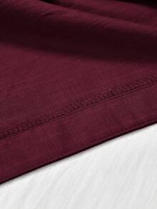 Louniche Women's Burgundy Button Down Shirt, Long Sleeve Collared Blouse,  Elegant Versatile Slimming Top, Spring/Autumn - Burgundy - View 8