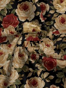 ROMWE Fairycore Plus Size Women's Floral Print Casual Versatile Daily Wear Skirt - Coffee Brown - View 3