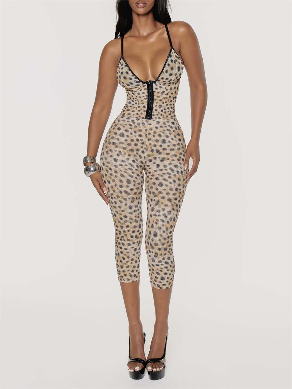 Leopard Print Corset Detail Jumpsuit Winter Fall Womens Jumpsuit Going Out Outfit Party