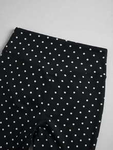 Sweetra Set Olahraga Yoga Tanpa Jahitan Wanita Motif Polkadot Hitam Putih - Hitam dan Putih - View 6
