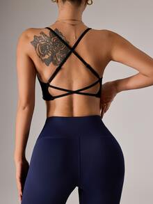 Velisys Velisys Women's Seamless Sports 2-Piece Yoga Double Layer Bra Set/Front Twist Design/Fashionable & Sexy - Multicolor - View 6