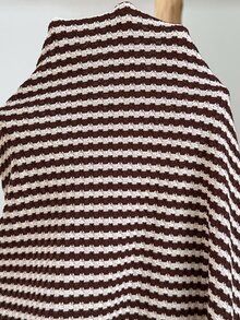 SHEIN Maternity Casual Striped Dress For Autumn - Brown - View 7