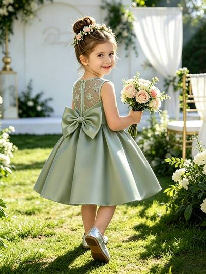 Glamorique Kids Girls' New Dress, Children's Dress, High-End, Luxury, Niche, Long Dress, Flower Girl Evening Gown, Vacation Dress
