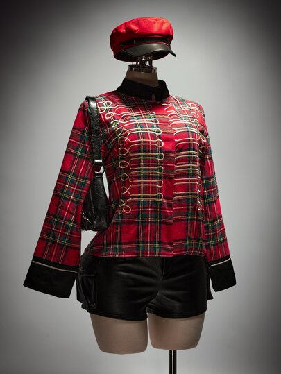 SHEIN ICON Plus Size Women's Plaid Casual Versatile Commuter Blazer