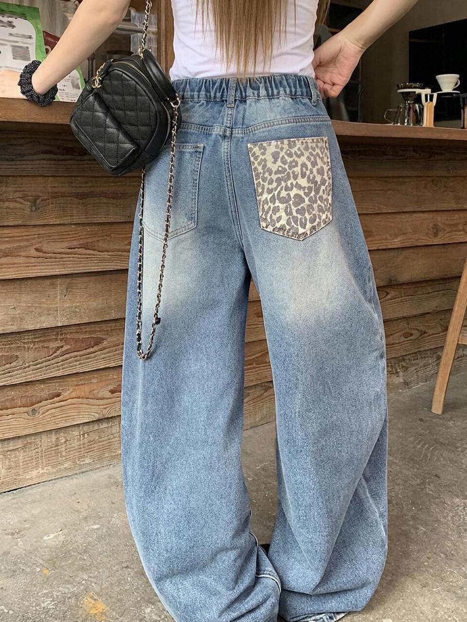 Teen Girl Casual Washed Curved Leg Jeans