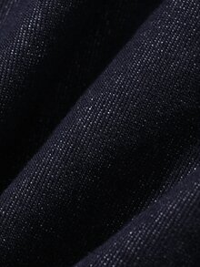 DAZY Women's Washed Denim Original Color Loose Fit Short Denim Dress - Dark Wash - View 7