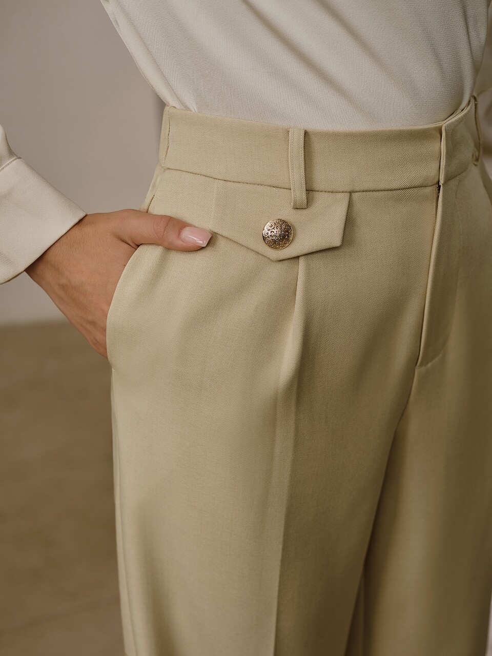 ZEYLAH Fashionable Versatile Commute Straight Leg Suit Pants