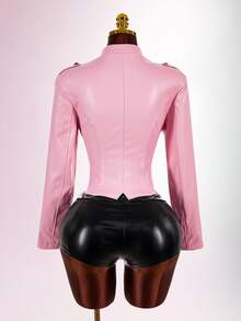 Amplova Jaket Tenun Wanita Napoleon Element Warna Pink - Berwarna merah muda - View 3