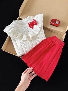SHEIN 女童彼得潘領裙裝套裝，可愛甜美百搭居家與戶外穿著 - 彩色 - 查看 6
