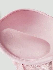 SHAPORA 1 buah Bra Atasan Minimalis Patchwork Renda Merah Muda untuk Wanita - Berwarna merah muda - View 7