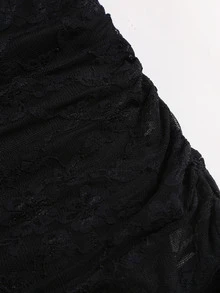 Sweetra Y2K Sexy Lace Elegant Party Commute Long Dress - Black - View 3