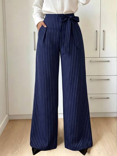 Celisse Premium Vintage Elegant Tie-Waist Casual Versatile Commute Office Travel French Chic Women's Long Pants