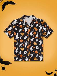 SHEIN Atasan Santai Pria Motif Hantu Lucu - MultiWarna - View 1