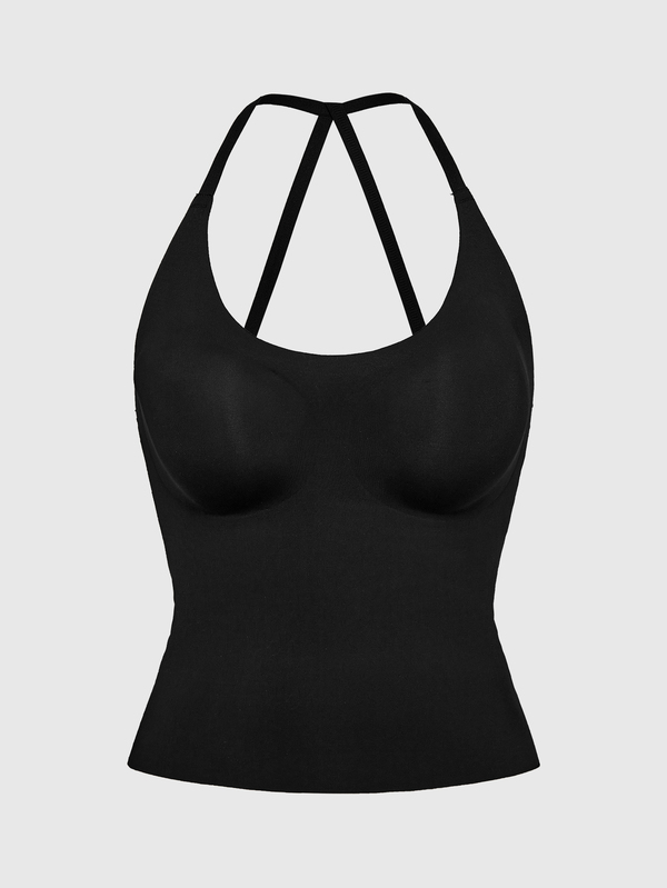 SHAPORA 1 pieza Top de capa base sin costuras, cómodo y minimalista casual para mujer