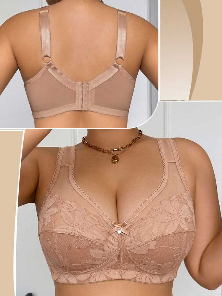 DesireSculpt Plus Size Wireless Bra, 1pc - Coffee Brown - View 4