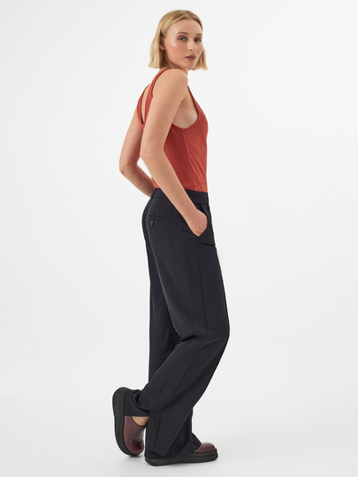 KÆRIA Hus Pantalones rectos de unicolor versátiles y casuales para mujer