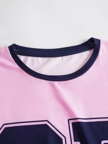 SpongeBob SquarePants | SHEIN Tween Girl Cartoon Print T-Shirt & Shorts Set - Pink - View 3