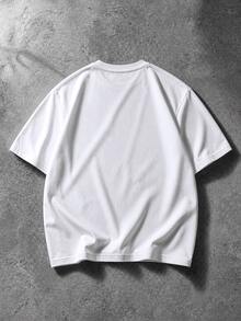 Manfinity EMRG Men's Letter & Skeleton Graphic Casual Daily Short Sleeve T-Shirt - White - View 2