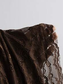 Sweetra Women's One-Shoulder Fitted Maxi Dress With Versatile Shawl, Elegant And Sexy, Party And Banquet Style - Brown - View 3