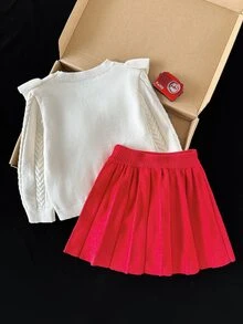 SHEIN 女童彼得潘領裙裝套裝，可愛甜美百搭居家與戶外穿著 - 彩色 - 查看 2