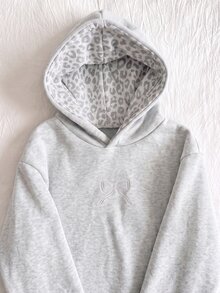 女童大童休閒街頭風豹紋毛絨帽子，五角星豹紋圖案，適合街頭穿搭與衛衣搭配 - 彩色 - 查看 4