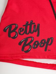 Betty Boop x SHEIN Women's Letter Print Casual Everyday Hipster Panties - Red - View 6