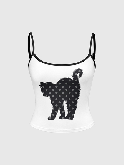 Y2K Graffiti Street Sexy Slogan süßes Muster Camisole Tanktop für Frauen
