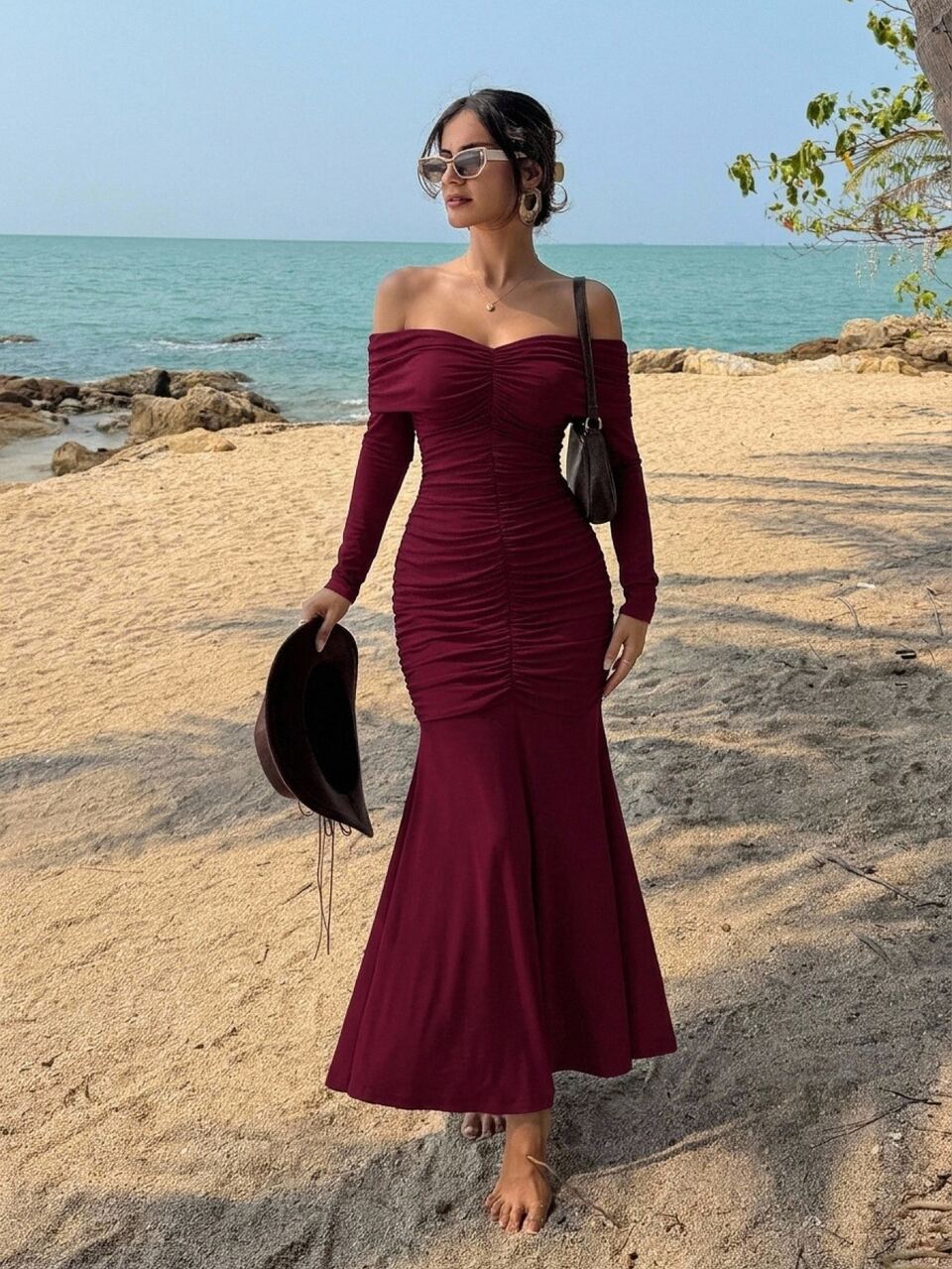 Women's Sexy Vintage Pleated Fishtail Hem Dress