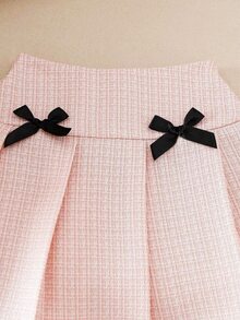 Toddler Girls Set Polyester Round Neck Long Sleeve Button Front Bow Short Regular Fit Jacket Set Fall/Winter Multicolor - Multicolor - View 8