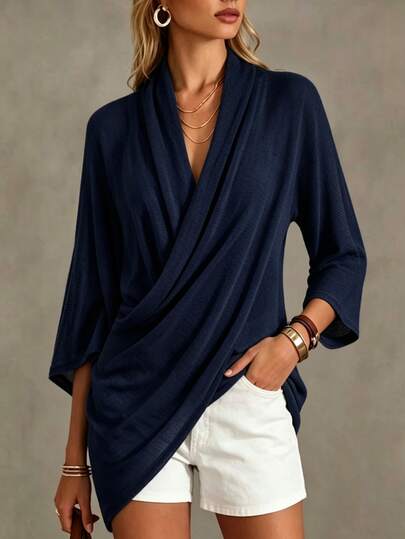 SHEIN Women's Solid Color Casual Versatile Daily Wear Top