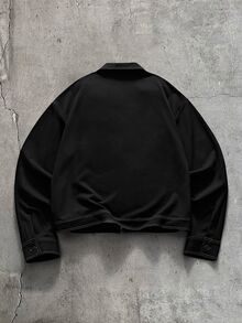 AXEPEAK 男士大尺碼秋季時尚夾克 - 黑色 - 查看 6