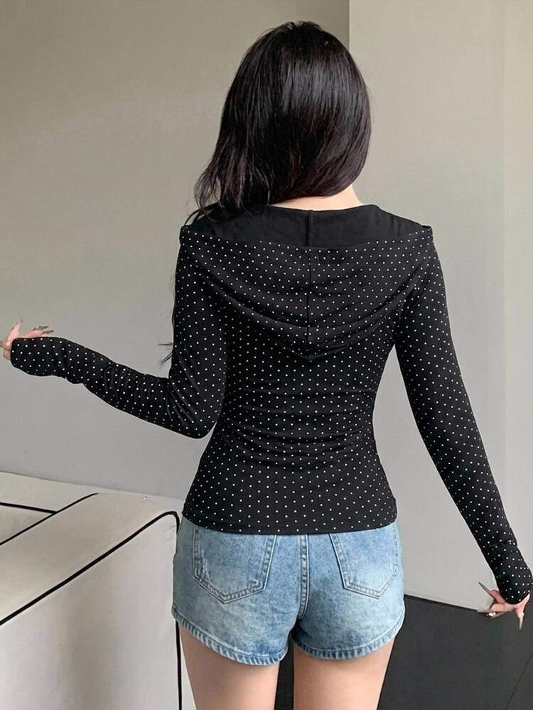 DAZY Teen Girl Fall Clothes Teen Girls Fitted Jacket Slim Fit Top Casual Autumn Outerwear - Black - View 2
