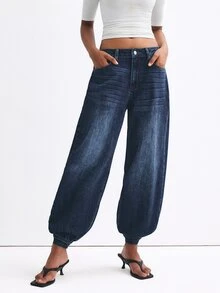 ATUI Studio Jeans Kasual Washed Low Waist Tapered Leg - Dark Wash - View 4