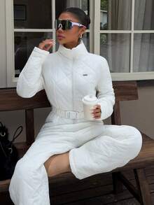 Muchica Women's Winter Outdoor Warm Jumpsuit - White - View 3